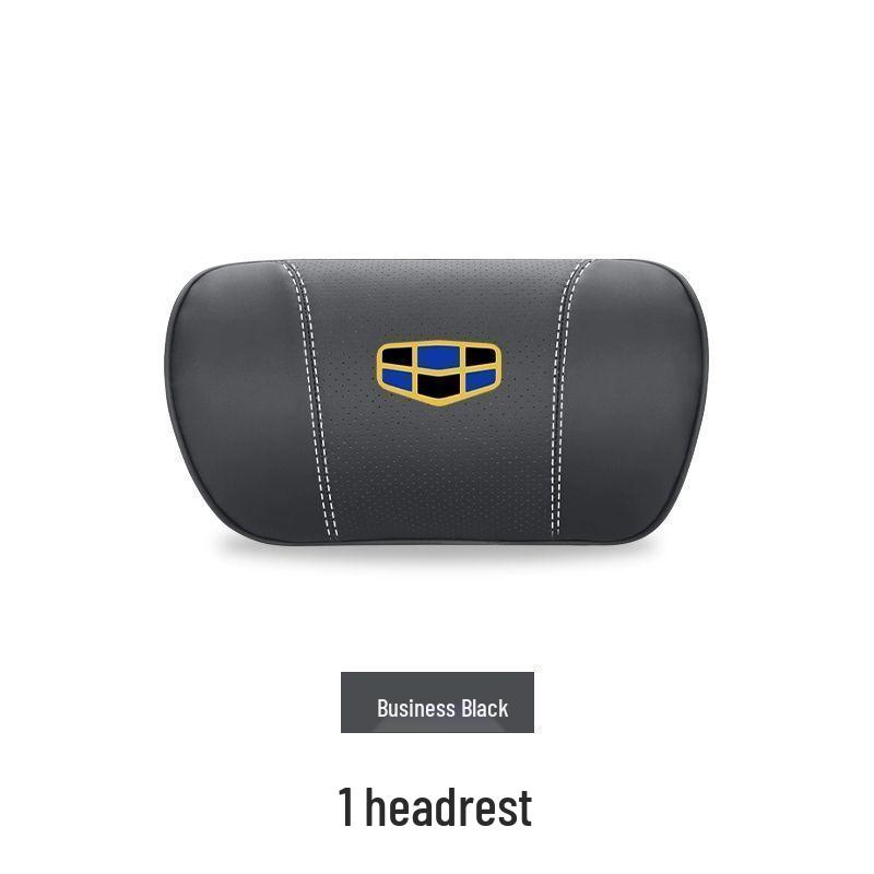 Geely Car Headrest and Lumbar Support Pillow - Genuine Leather Neck Protection for Xingyue L, Xingrui, Icon, Boyue I, and Binyue models.