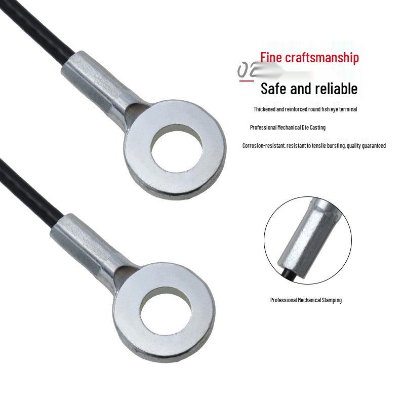 Rubber-Coated Steel Wire Safety Rope with Diamond Terminal for Miner's Lamp