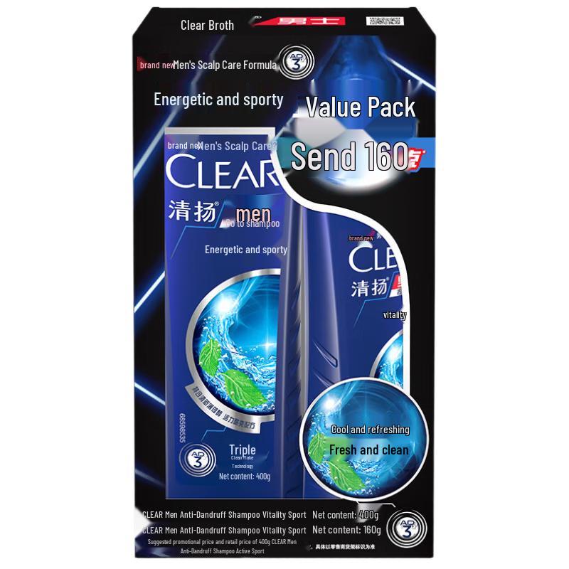 Clear Men Anti-Dandruff Shampoo Set, Mint Fresh