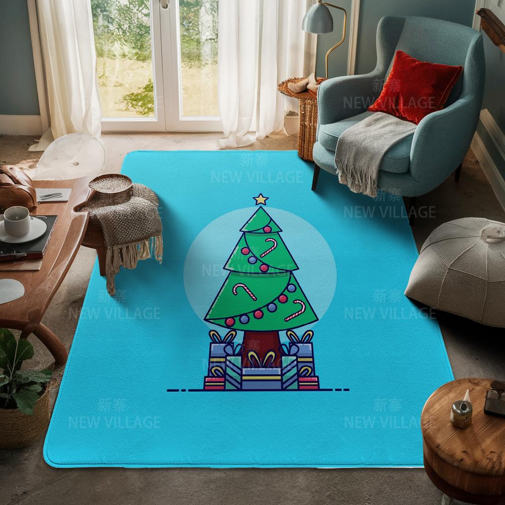 House Entrance Carpet Home Door Mat Living Room Bath Foot Bathroom Non-slip Water Absorption Rugs Bath Merry Christmas Winter