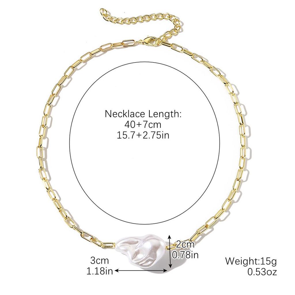 Vintage-Inspired Baroque Pearl Necklace: Light Luxury and Irregular Design