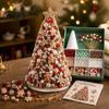 Bead Craft Kit for Christmas DIY Beaded Tree Adults, Kit, Ornament Crafting Set 3D Handmade Holiday Tabletop Mantel Decoration Desktop