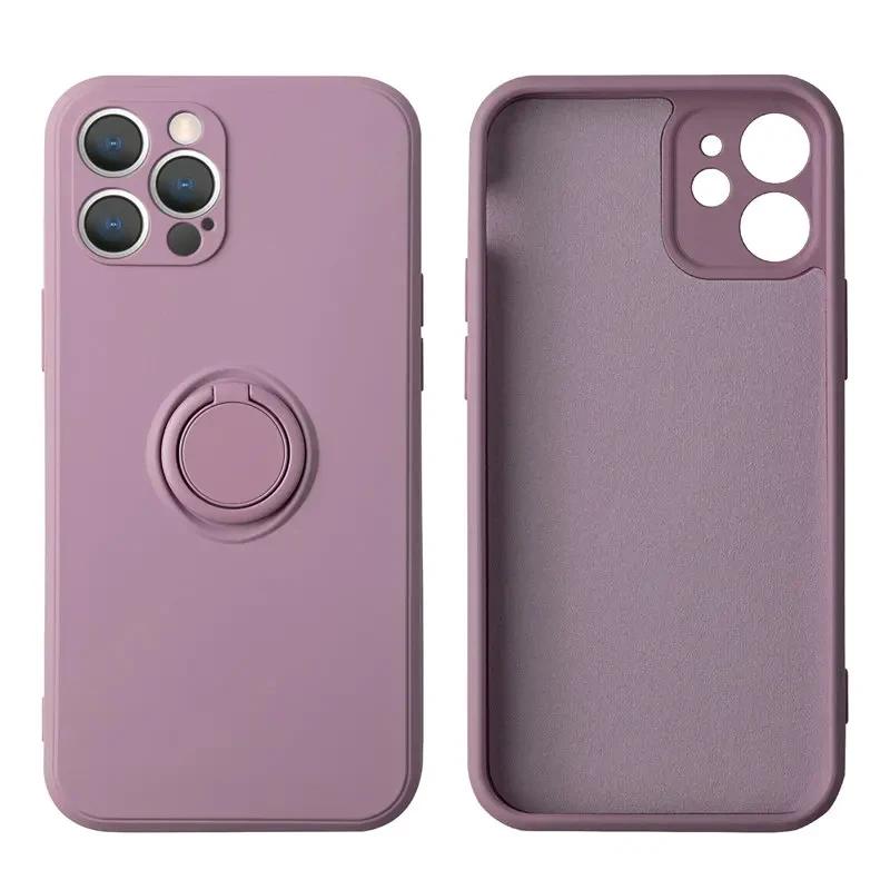 Liquid Silicone Magnetic Bracket Ring Phone Cases For IPhone 15 14 13 12 11 Pro Max Mini X XS XR 8 7 Plus Shockproof Back ';\[].