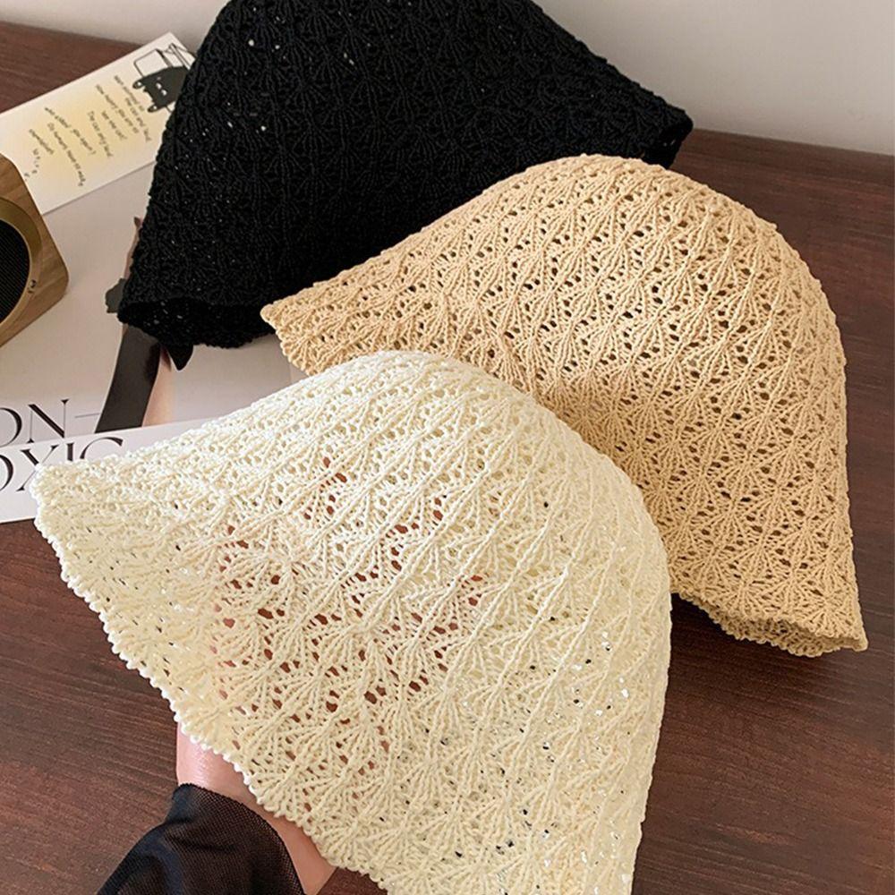Hollow Fisherman Cap Summer Bucket Hat Korean Basin Cap  Women