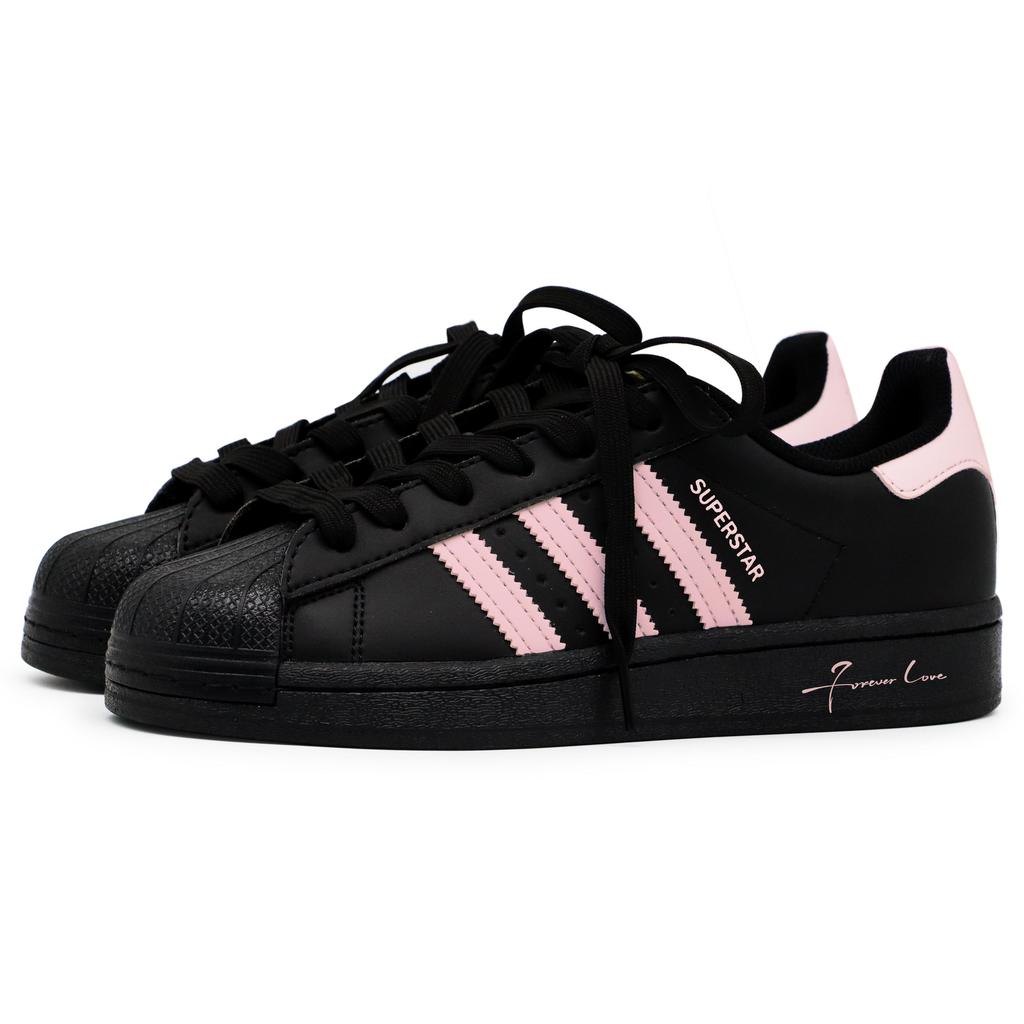 Adidas Originals SUPERSTAR Skateboard Shoes Unisex Low top Black/Pink JH9977(Team52-)