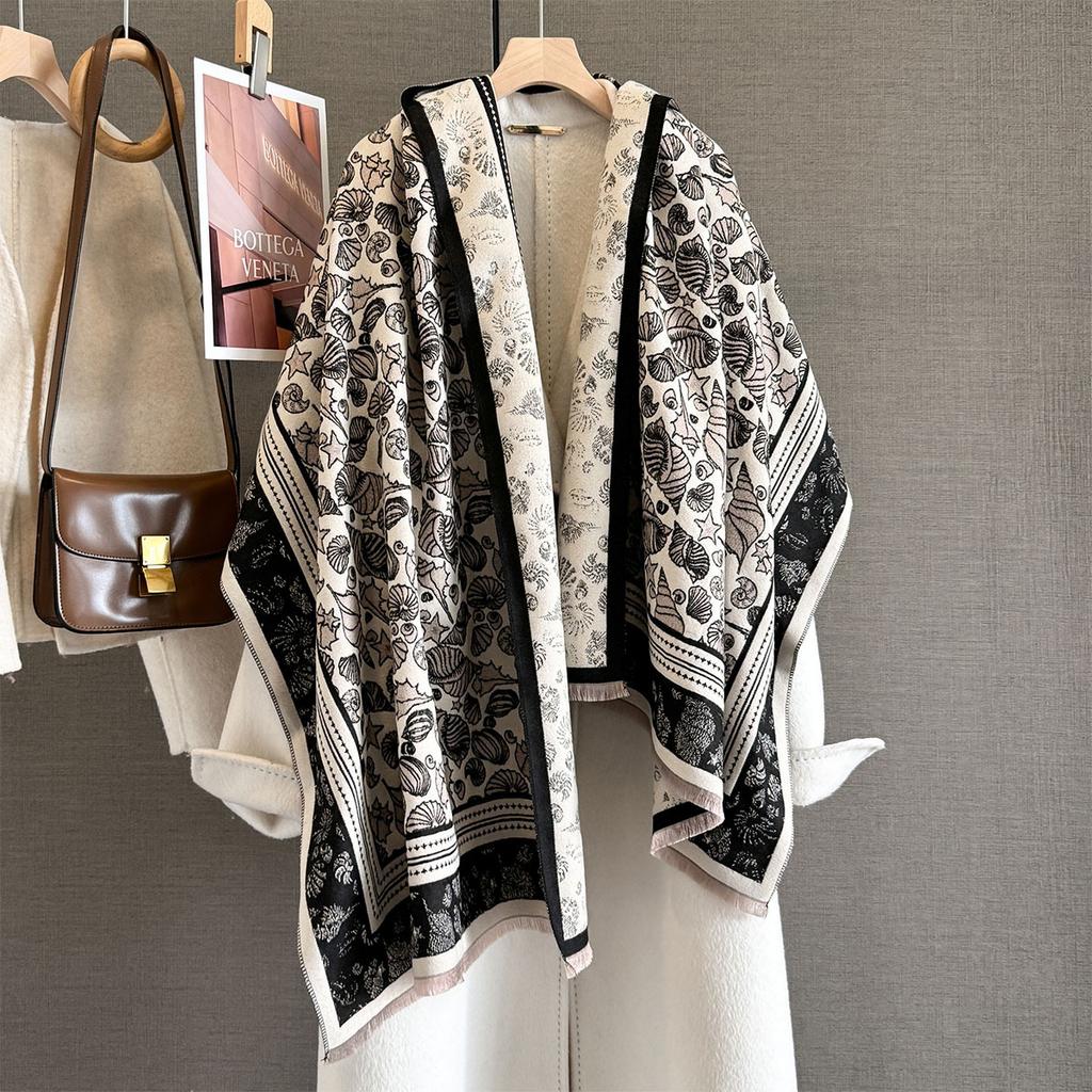 Autumn Winter Cashmere Scarf Women Two-Sided Cashew Flower Female Shawl Wrap Scarves Lady Thick Warm Blanket Echarpe Pashmina