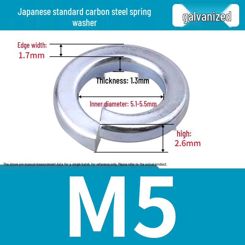 Stainless Steel & Blackened Carbon Steel Spring Washers (M1.6-M42) Elastic Open Washers