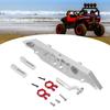 RC Rear Bumper with Trailer Hitch Silver Aluminum Alloy RC Crawler Car Rear Bumper for Replacement
