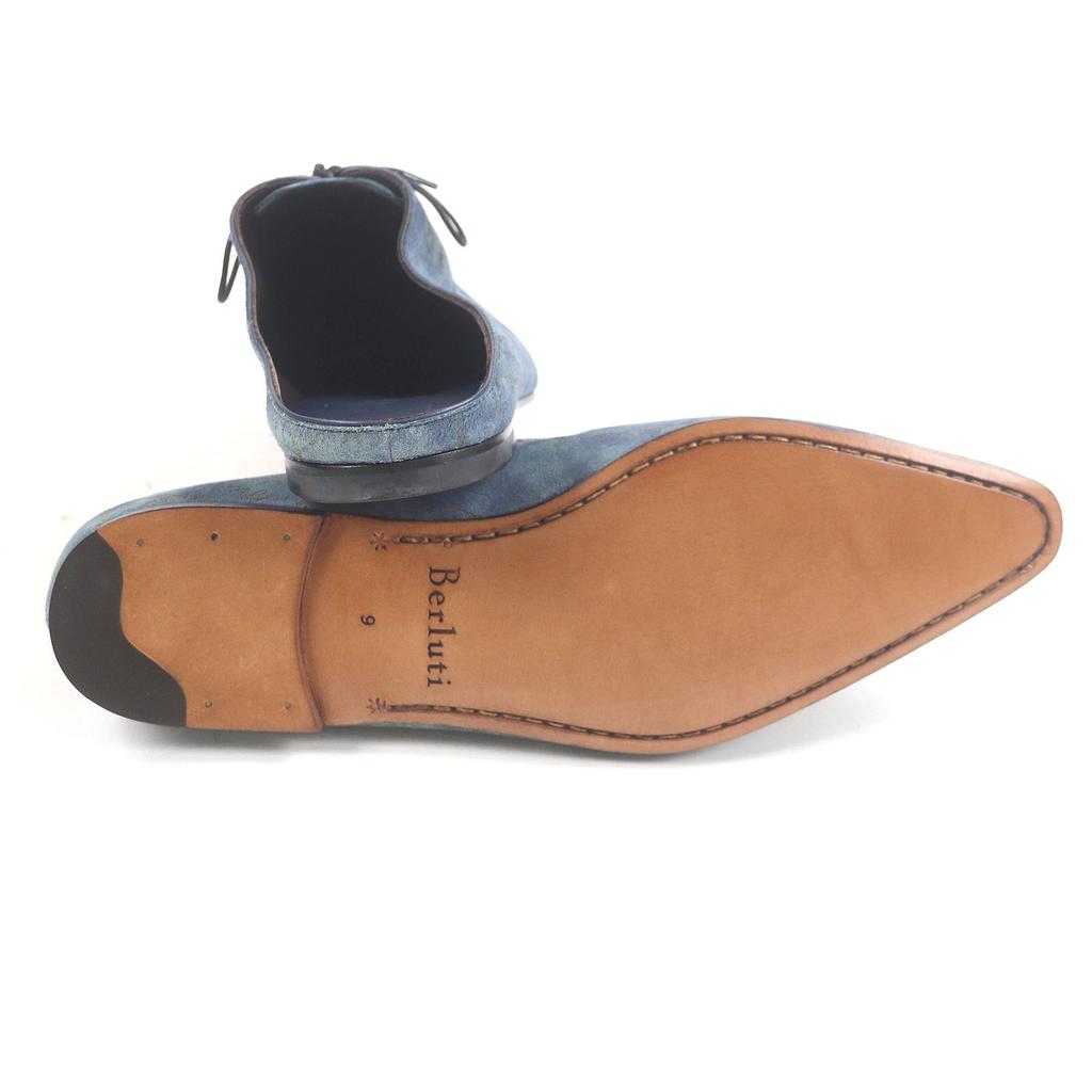 Berluti Sandals Calligraphy Scritto Mule blue Suede leather mens 9 Used