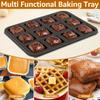 4/2Pcs Mini Brownie Pans 12 Cavity Non-stick Muffin Baking Pan Bakewares Square Cupcake Baking Molds for Home Gathering Baking