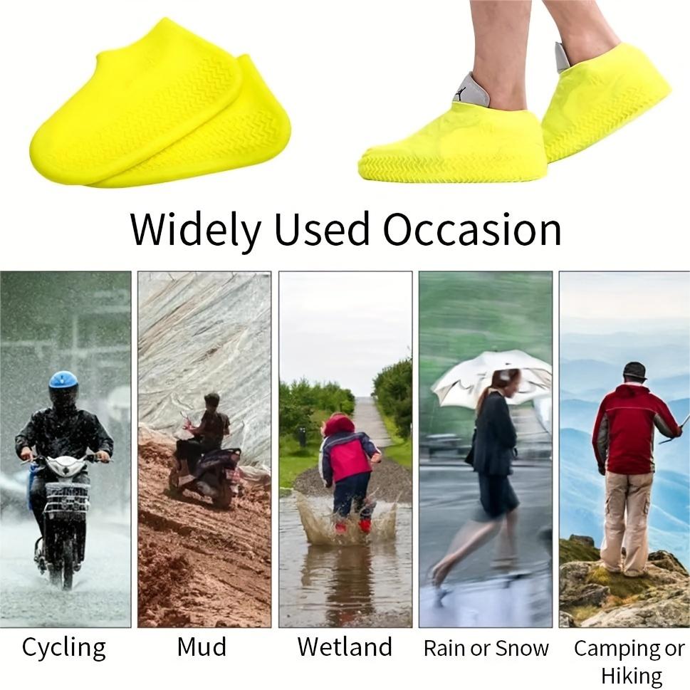 2pcs Waterproof Non-slip Silicone Shoe High Elastic Wear-resistant Unisex Rain Boots for Outdoor Rainy Day Reusable Shoe Cover