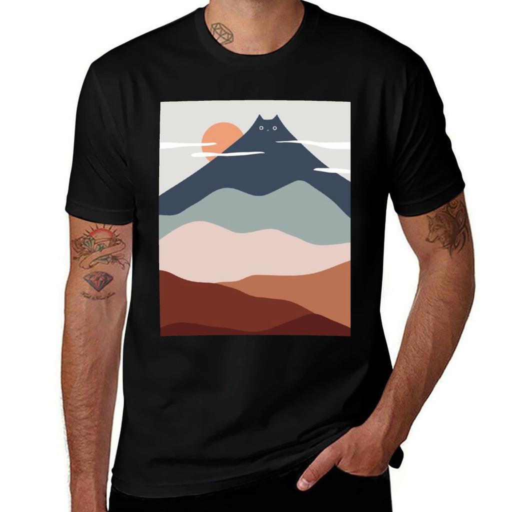 Cat Landscape 21 T-Shirt All Match Basic Short Sleeve Top