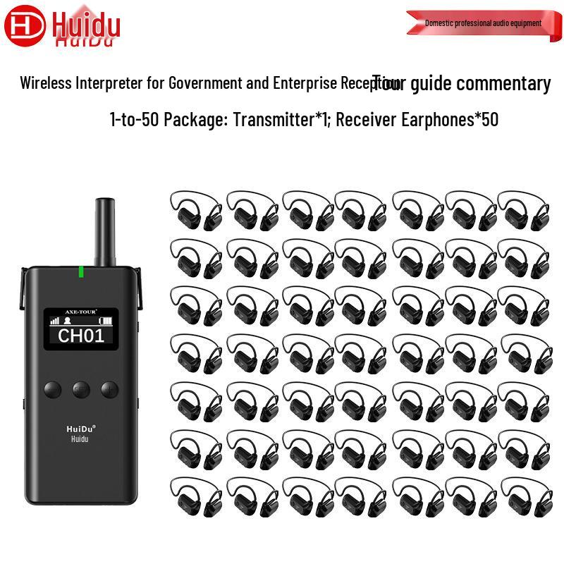HuiDu E-501T 2.4G Wireless Dual Ear-Hook Interpreter System