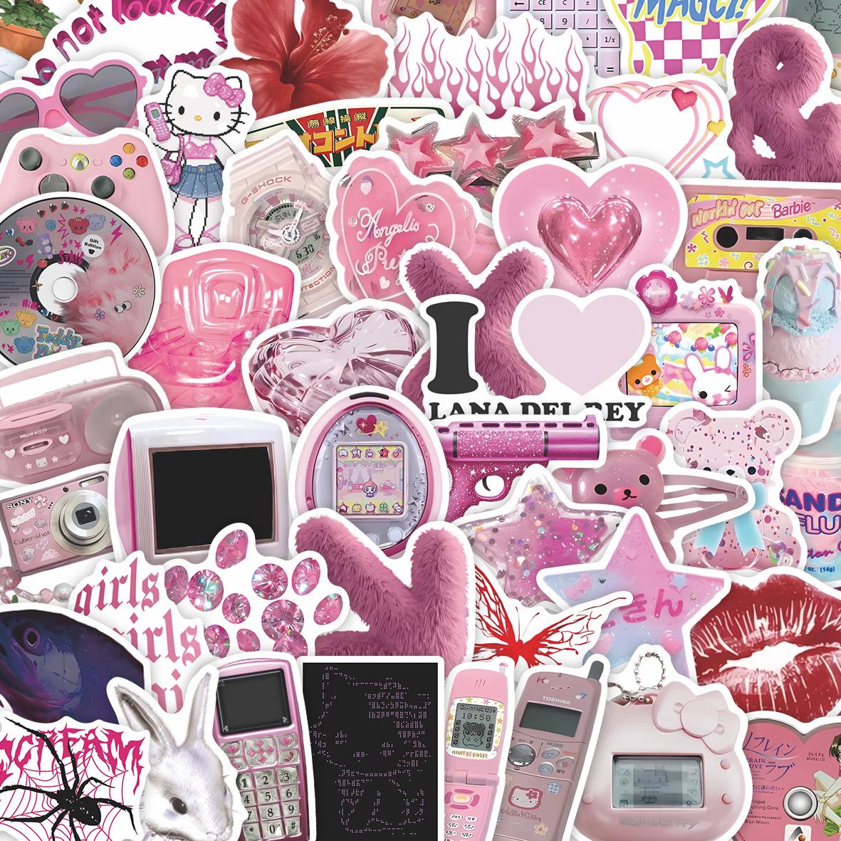 51 шт. Y2K Ретро Модные Эстетичные Наклейки для DIY Декора Чемодана и Канцелярских Принадлежностей