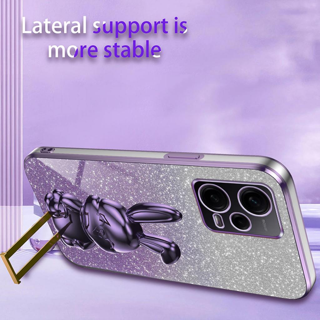 For Xiaomi Redmi Note 12 Pro 5G PC+TPU Electroplating Cellphone Case Support Kickstand Cover