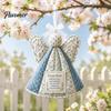 Quilted Angel Decoration Prayer Quilt Ornament, Filled Love Faith Christmas Decoration, Decorative for Mantel Handmade Keepsake Xmas Tree, Door Decor