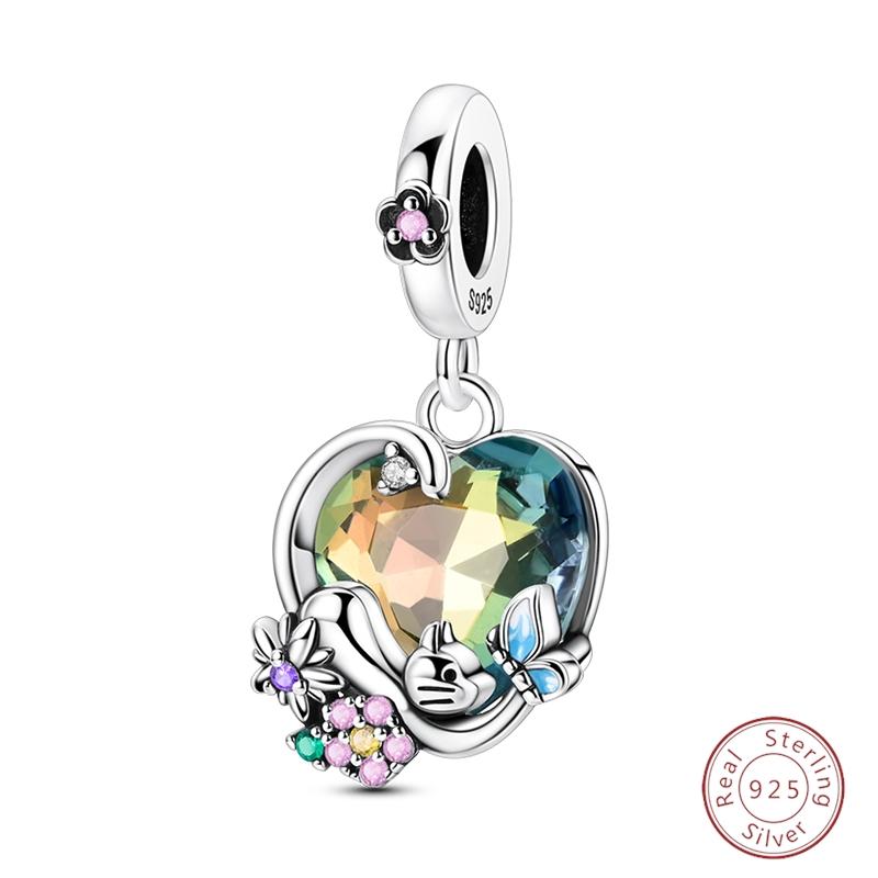 Sweety Copper Cake Poodle Crown Flowers Lover Luminous Charms Beads Fit 3Mm Bracelets Diy Fine Jewelry Making