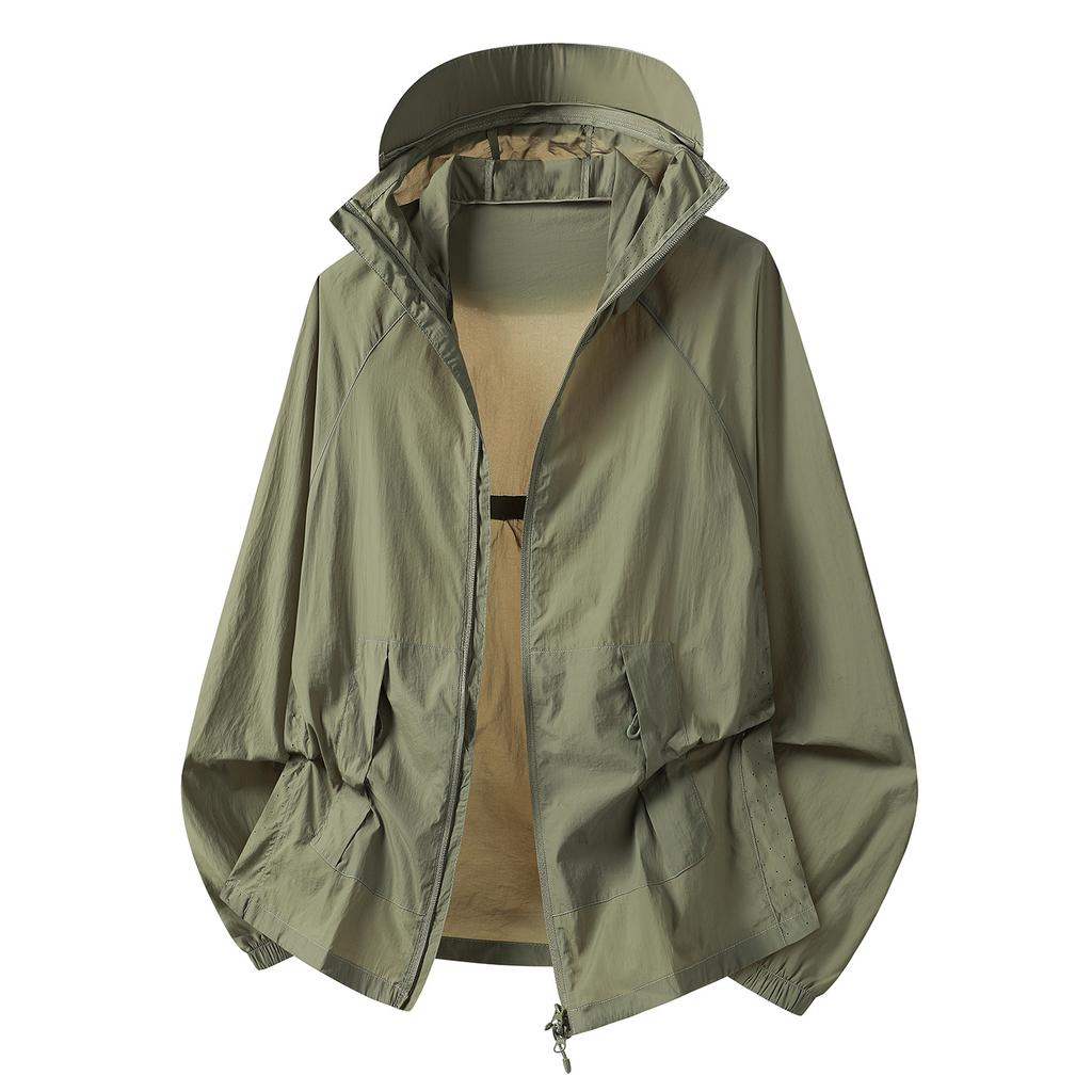 Summer new outdoor sunscreen clothing ultra-light and quick-drying anti-ultraviolet ice silk cool and breathable men's and women's sunscreen clothing