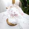Princess Pearl Dress Plush Rabbit Keychain Cartoon Drooping Ear Rabbit Pendant  Backpack Decor
