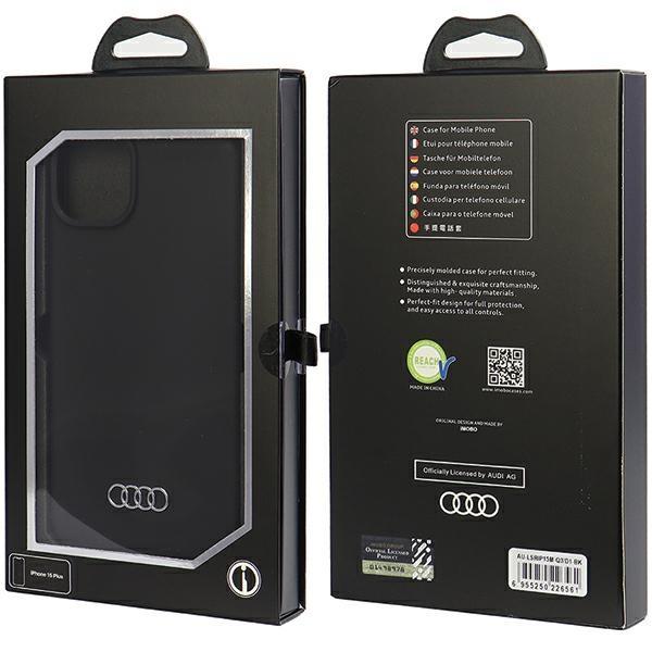 Audi Silikonhülle iPhone 15 Plus / 14 Plus 6.7 Schwarz/Black Hardcase Au-Lsrip15M-Q3/D1-Bk