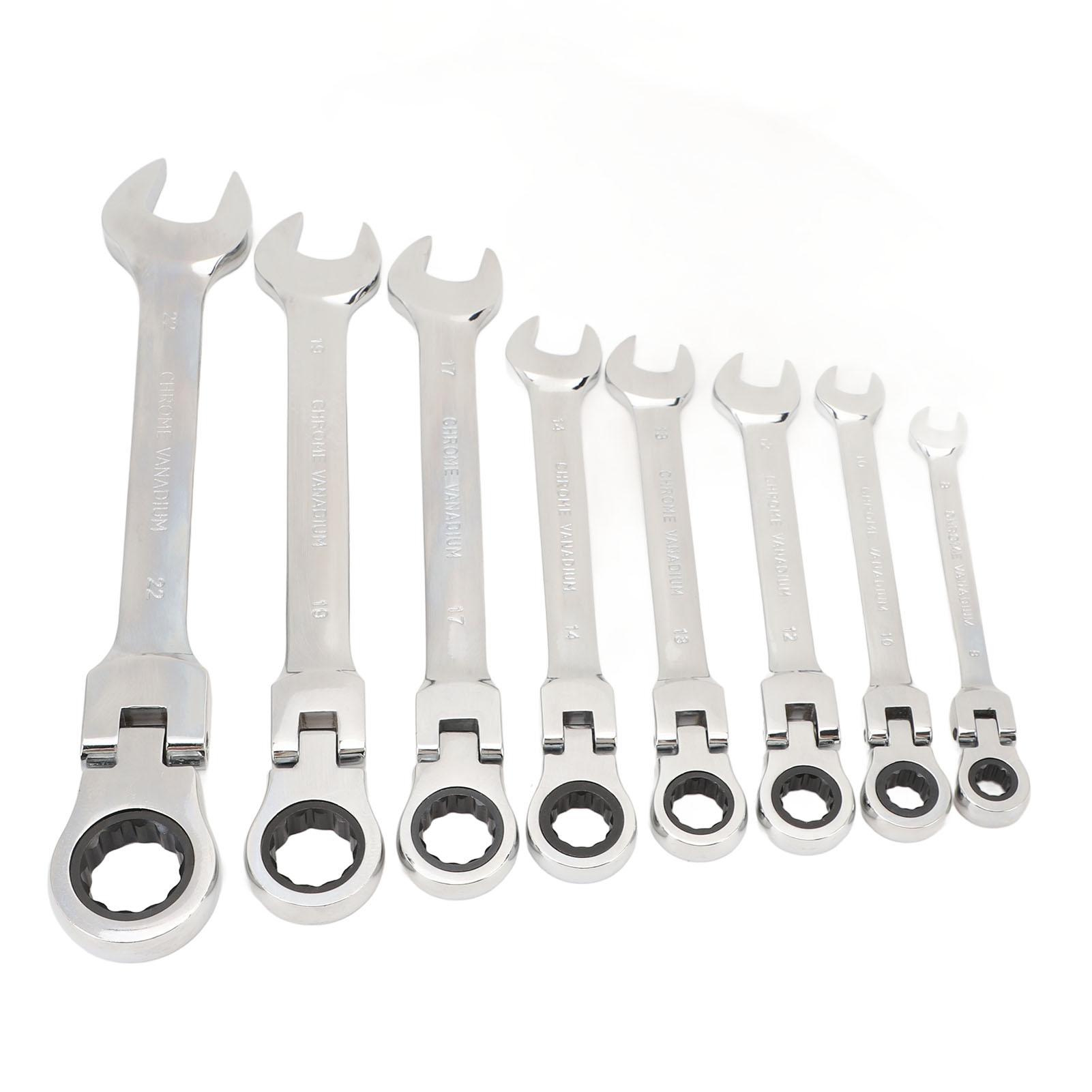 

Набор гаечных ключей с храповым механизмом Flex Head, хром-ванадиевая сталь, быстрое открытие, многофункциональный 8 pieces