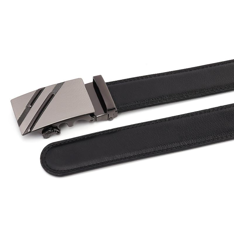 PULO Men's Automatic Buckle Leather Belt Durable Belt High Quality Comfortable Belt