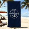 1pc Nautical Anchor Beach Towel Navy Blue Rope Print Maritime Design Quick Dry Microfiber Bath Towel For Men Sailor Theme