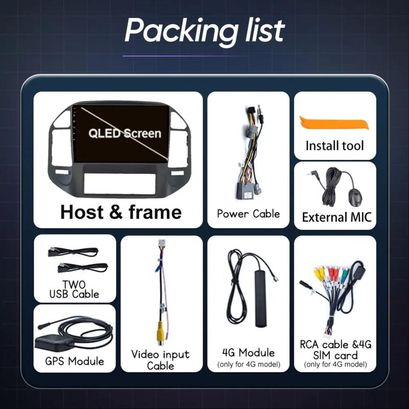 Android Head Unit For Mitsubishi Pajero 3 V70 V60 1999-2006 Car Auto Radio Carplay Multimedia GPS Navigation WIFI+4G No 2din DVD