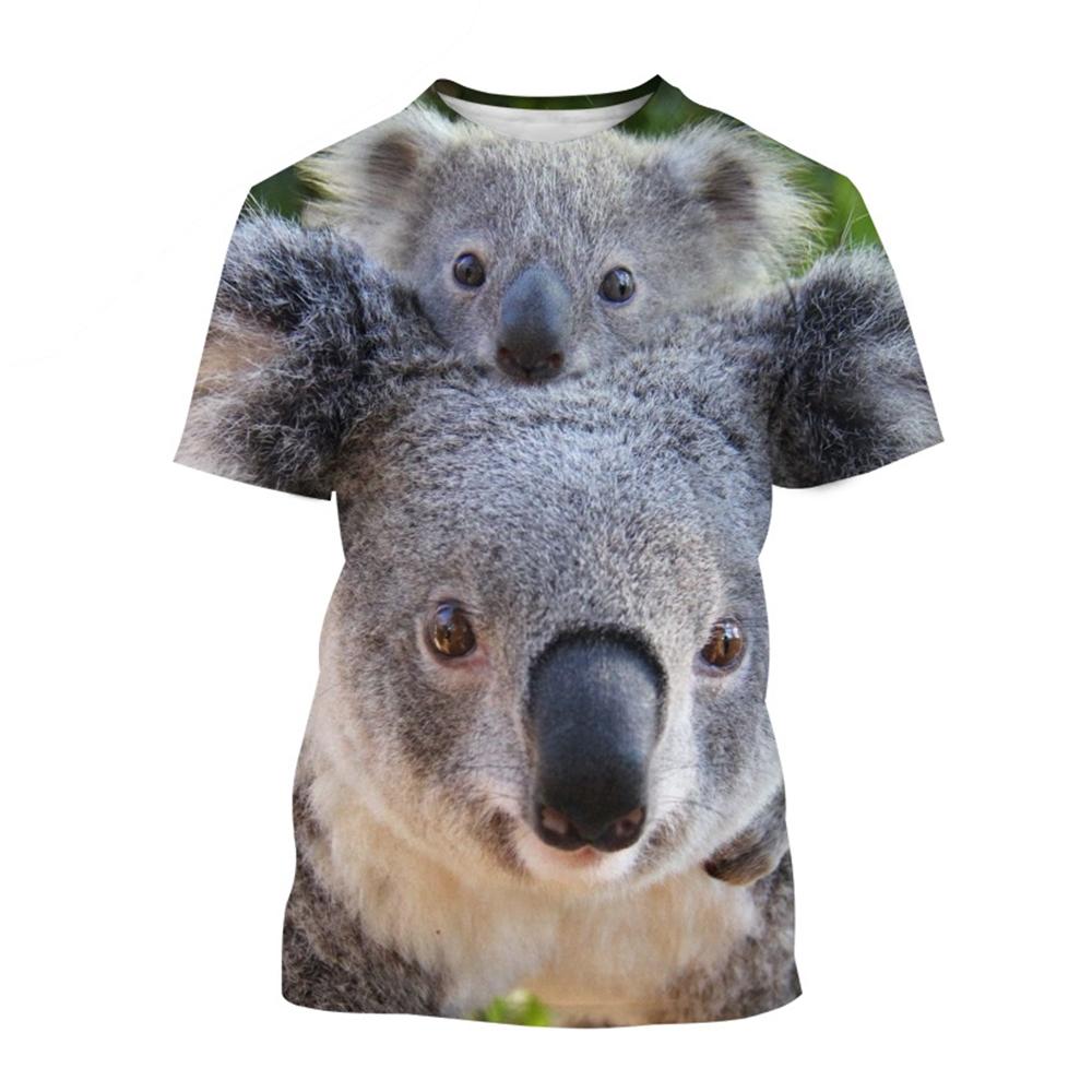 Summer Hot Selling Creative Animal Pattern Cute Koala 3D Printing Fun Fashion Personalized T-shirt S
