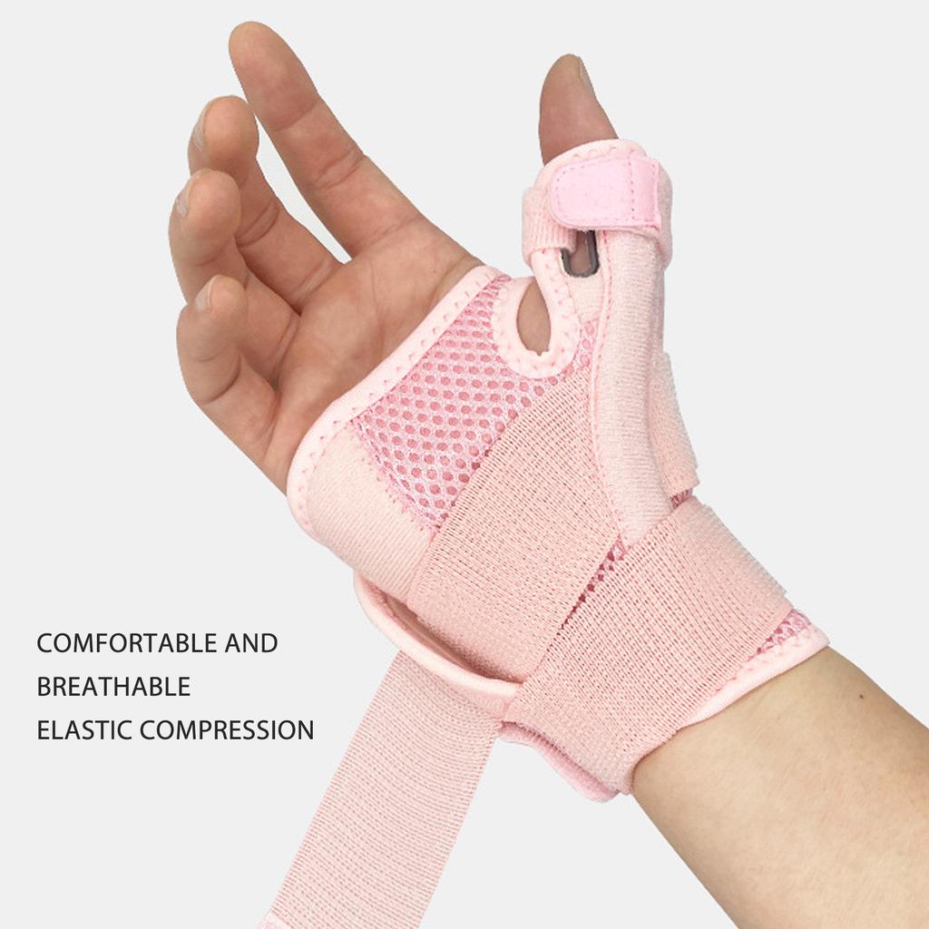 Thumb Splint Wrist Brace Thumb Wrist Stabilizer Splint Compression Support Wrap Brace Universal for Right Left Hand Pink