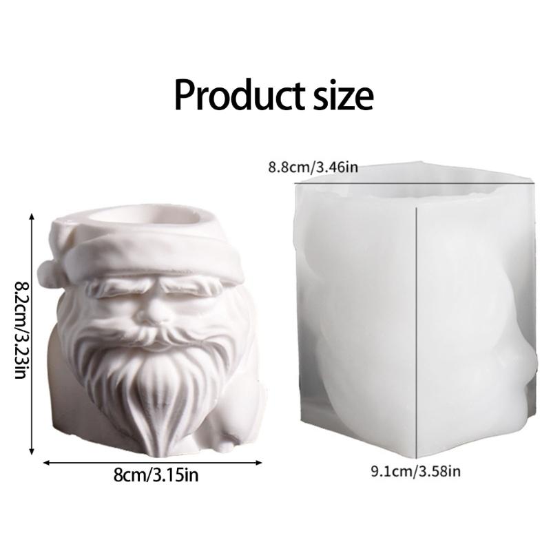 Santa Flower Pot Silicone Mold Christmas Candle Silicone Mould For Epoxy Resin Handmade Candle Soap Chocolate Baking