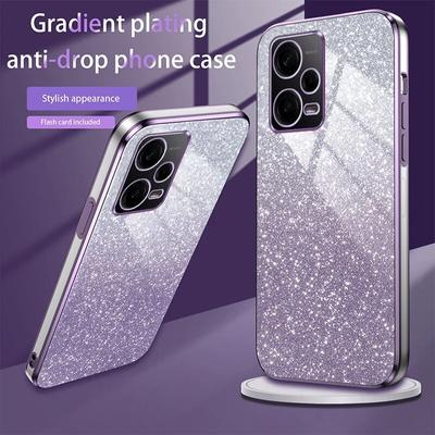 Luxury Gradient Glitter Plating Case For Xiaomi Redmi Note 12 Pro 12S 11 10 9 9S Redmi 13C 12C 10C K60 K50 Silicone Back Cover