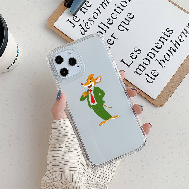 Geronimo Stiton Kreskówkowe Etui na Telefon Dla iPhone 11 12 Mini 13 14 Pro XS Max X 8 7 6s Plus 5 SE XR Przezroczysta Obudowa