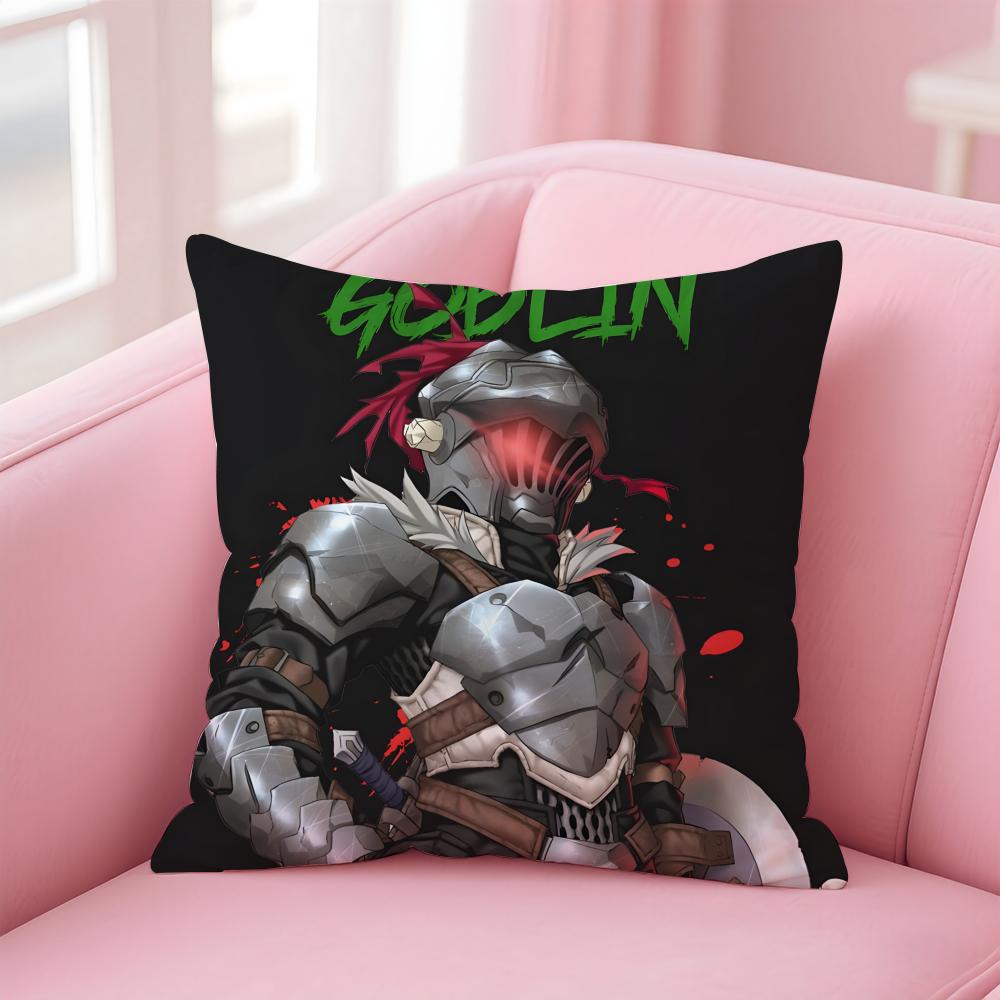 Handsome Anime Goblin SlayerCartoon Cushion Cover Pillow Case Soft Skin Friendly Fabric  Concealed Zipper