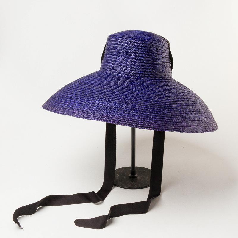 כובע קש טבעי בעבודת יד גברים נשים סרט תחבושת עניבה רחב שוליים כובע שמש דרבי הגנה מפני שמש כובע חוף קיץ
