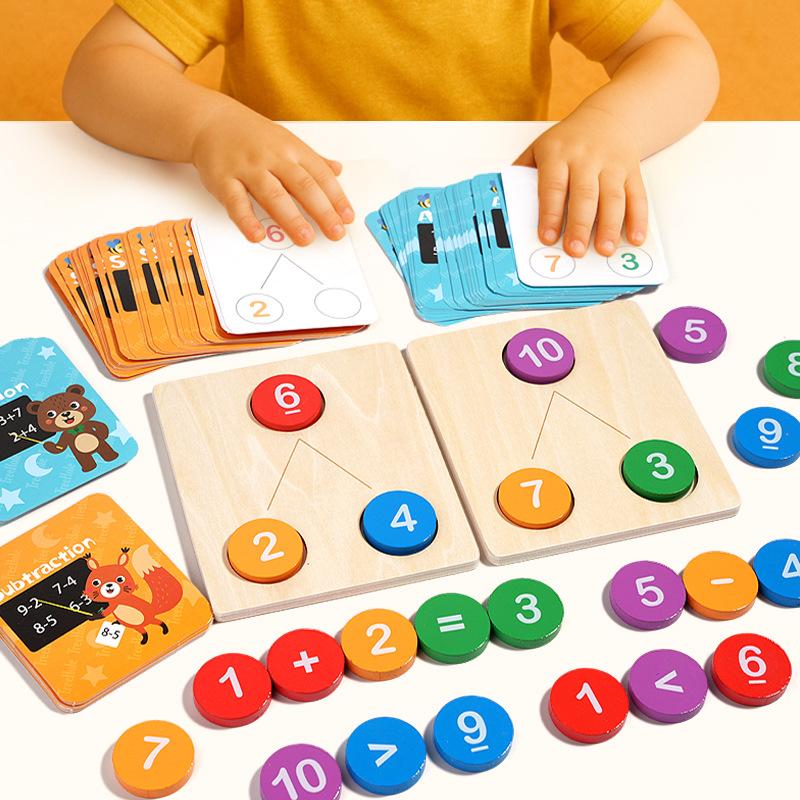 Çocuk Ahşap Sayı Ayrıştırma Toplama Çıkarma İşlemi Montessori Mantıksal Düşünme Eğitimi Matematik Eğitici Oyuncaklar