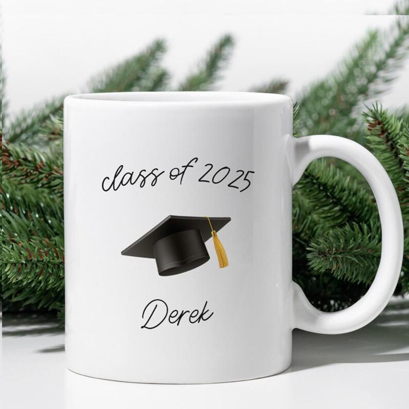 2025 Custom College Graduation Ceramic Mug Handmade Drinkware Unique Graduation Gift Personalized Class of 2025 Senior Graduate 11oz