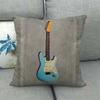Guitar And Bass Instrument Series Pattern Digital Printing Short Plush Pillow Covers For Sofa Office Cushion Cover Home Goods