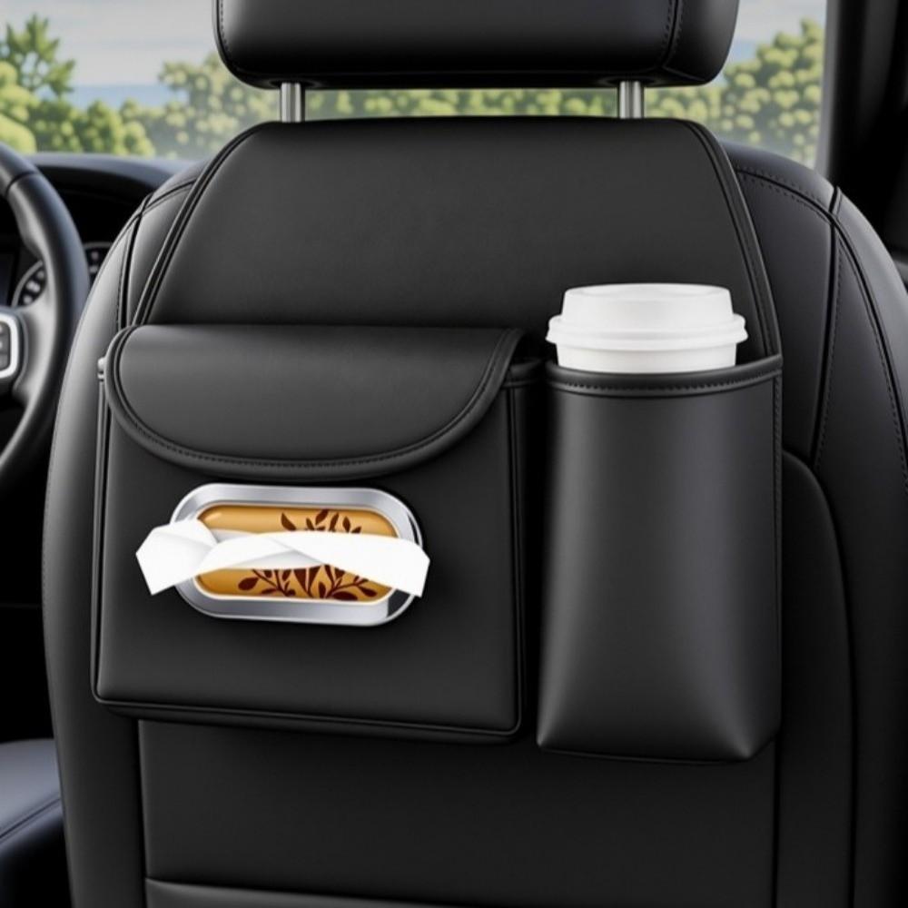 with Cup Holder Car Seat Back Organizer Portable Car Tissue Box Car Interior