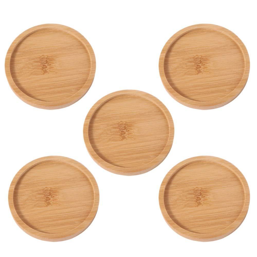 

5pcs Creative Heat-resistant Bamboo Coasters Durable Anti Scalding Insulated Placemat Natural Tea Cup Mats For Coffee Shop