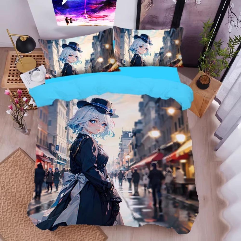 

Аниме персонаж, Наборы постельного белья из микрофибры, Подарок на день рождения ребенка с молнией Декор комнаты Пододеяльник для подростков взрослых Пододеяльник 90x200cm