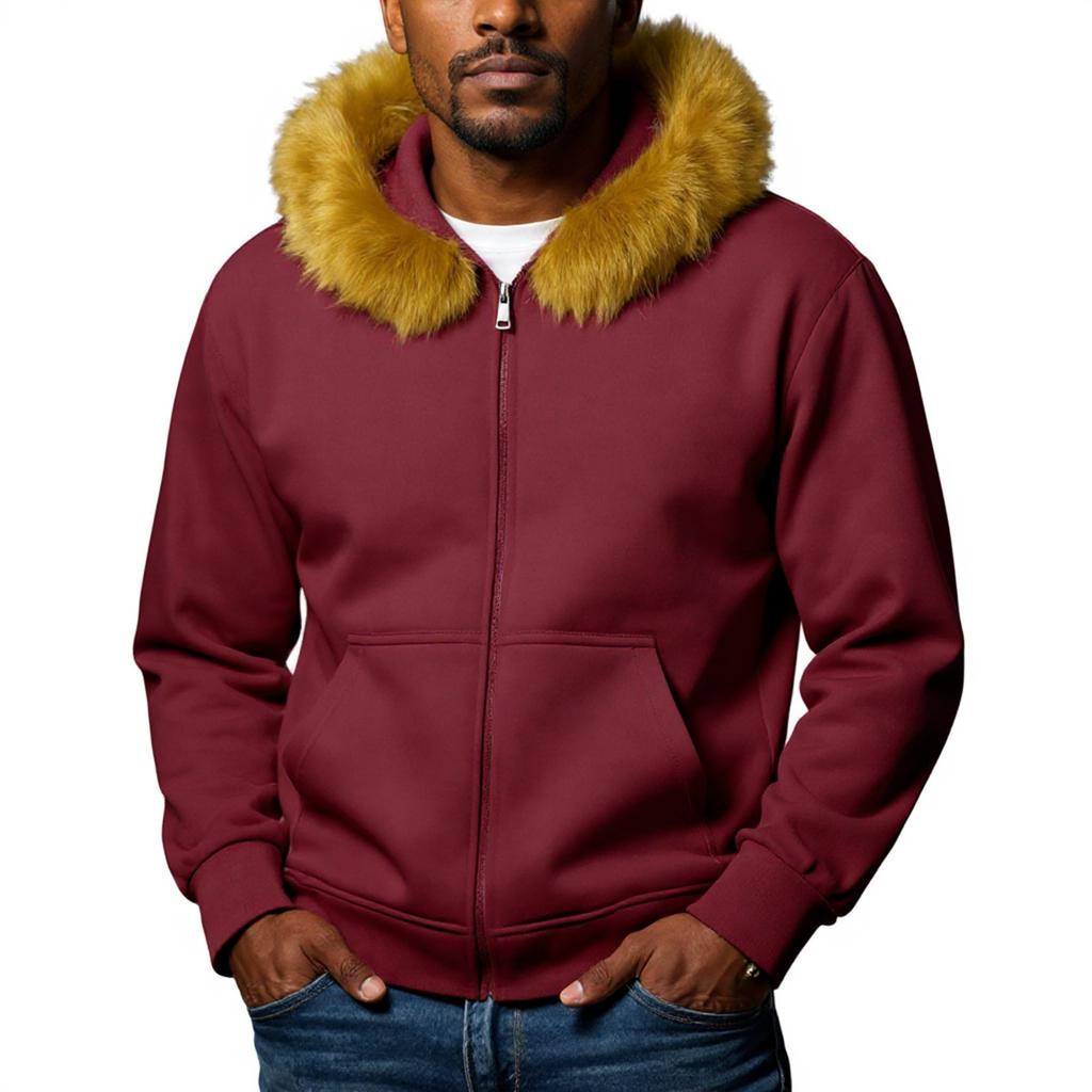 Men's  Keep Warm  Hooded Hood  Collar  Coat