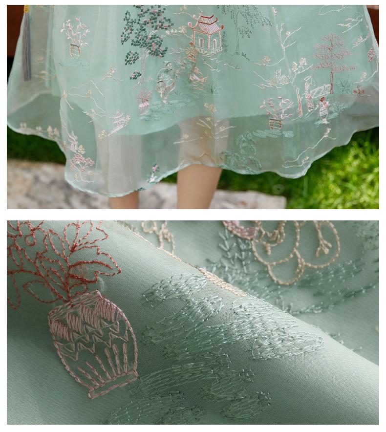 Summer 2024 Women's Chinese Style Two-Piece Suit: Buttoned Jacket & Half Skirt AH2465