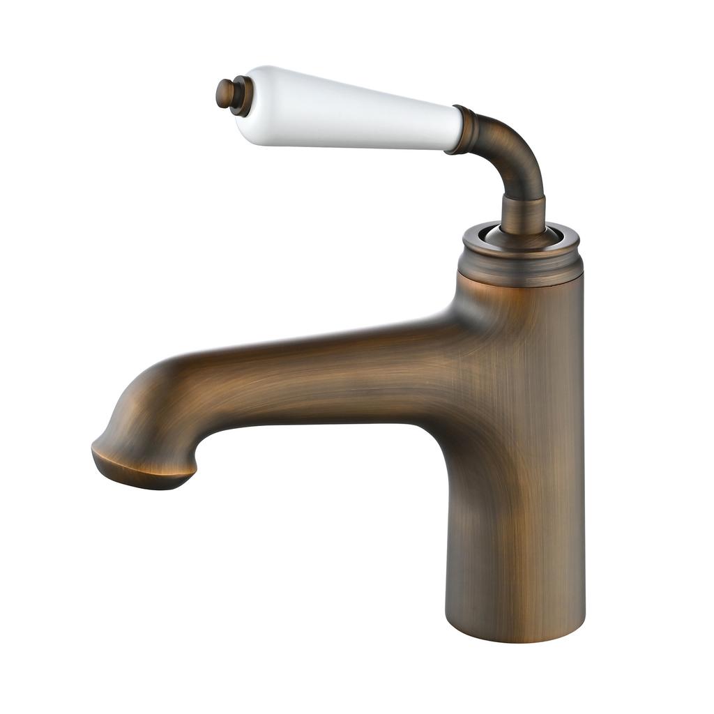 Gold Bathroom Basin Faucet Hot and Cold Crane Brass Sink Mixer Single Lever Sink Faucet Water Faucet Crane Brush Gold