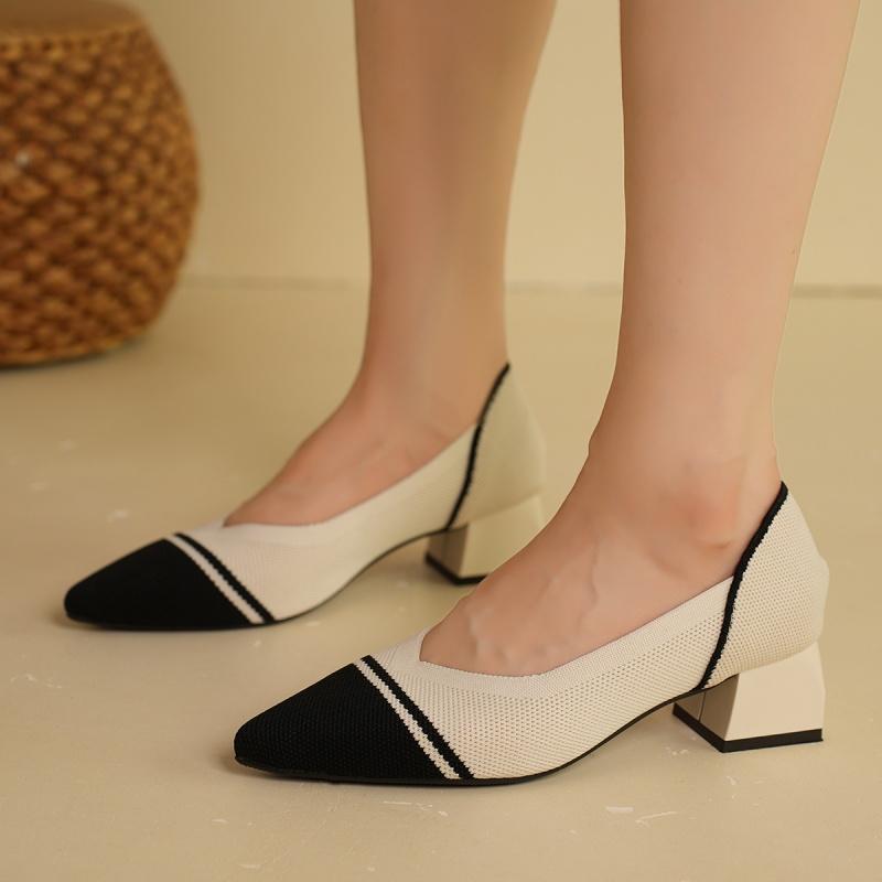 Fashion Ladies Shoes on Sale 2024 Fashion Slip on Women's Flats Autumn Pointed Toe Mixed Colors Net Cloth Breathable Casual Shoes Female