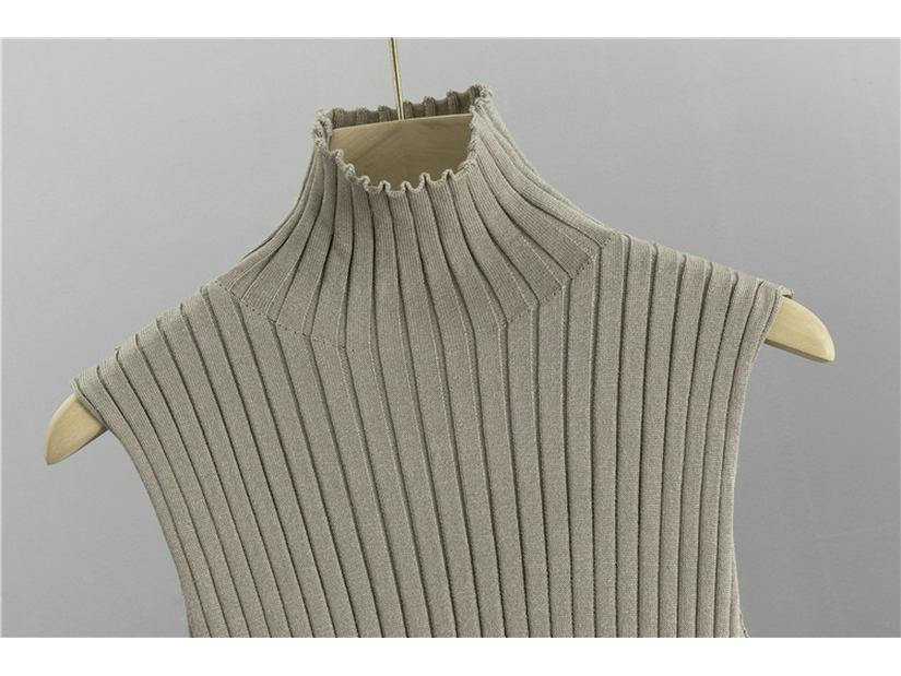 Spring & Autumn Knitted Suit: Sleeveless Vest, Cardigan, and Pants Set.