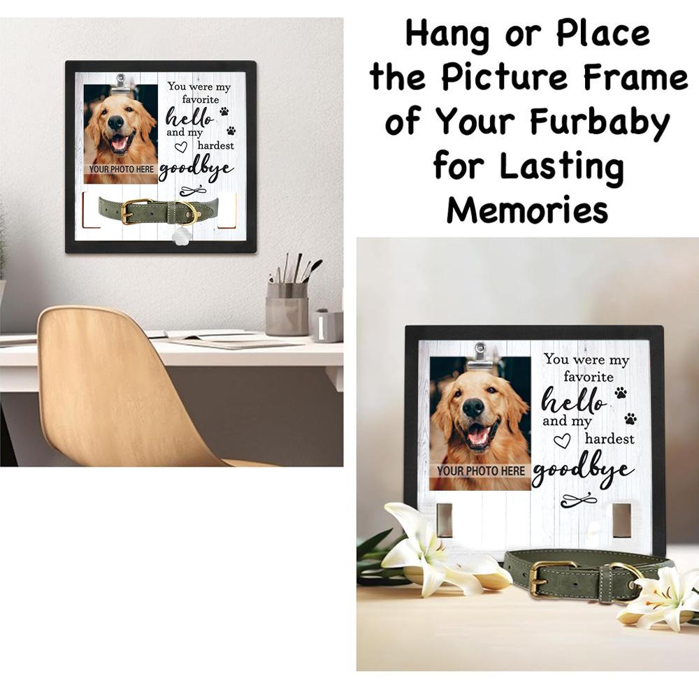 Pet Photo Frame, Memorial For Cat Or Dog's Death, Pet Loss Sign Frame Dog Death Gift Wood Sign Pet Photo Frame
