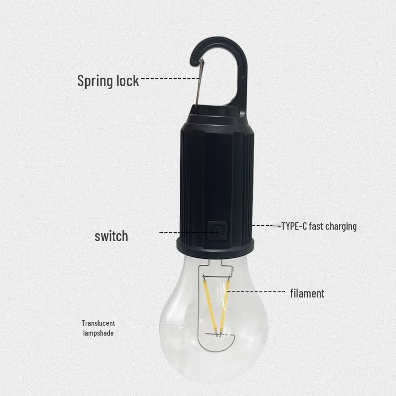 Rechargeable Retro Camping Light with Tungsten Filament