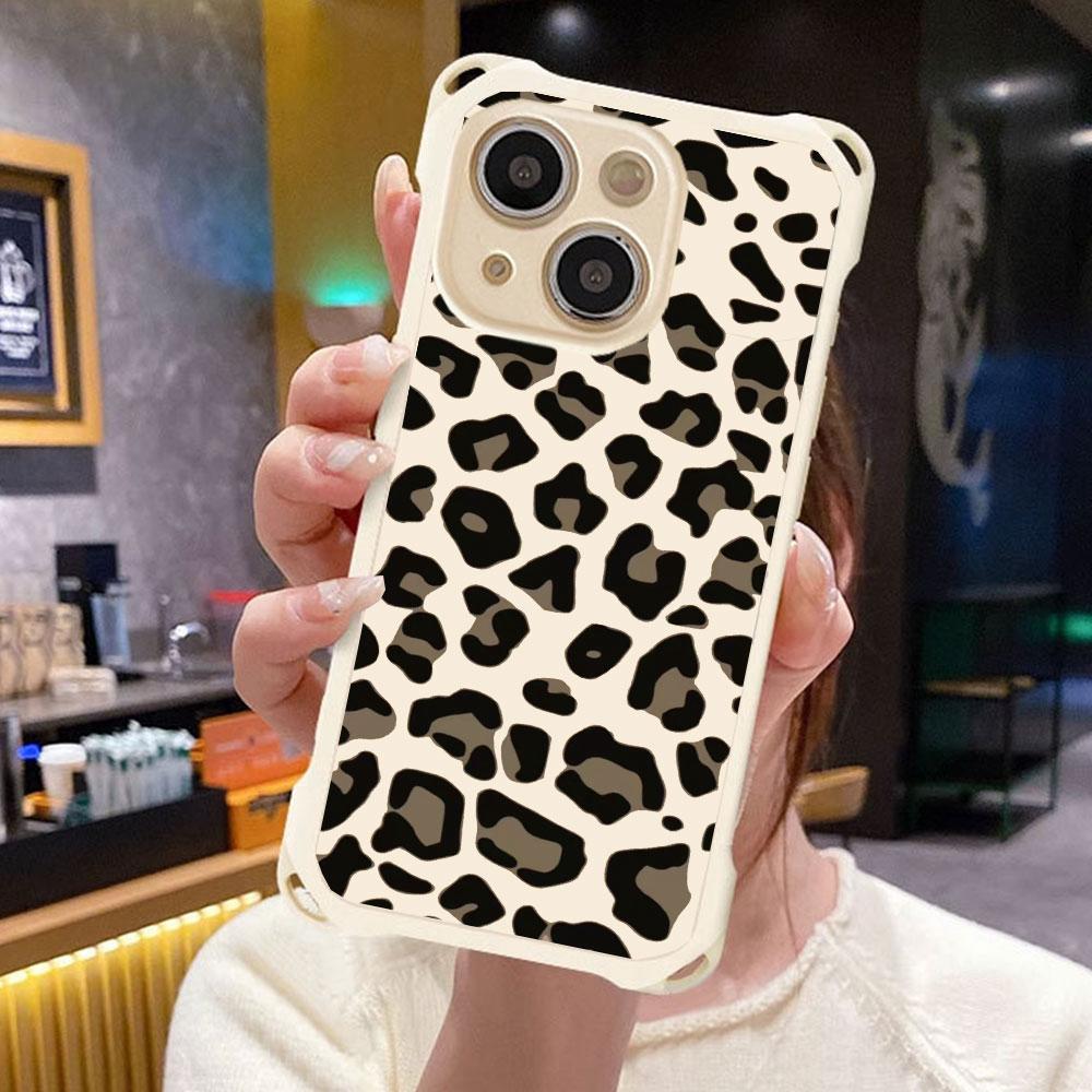 Retro Colorful Purple Leopard Women For Iphone 17 16 15 14 12 Phone Case Four Corner Anti Fall Protection Portable Hanging Rope