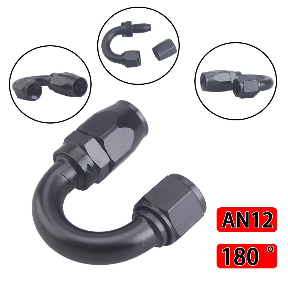 Universal AN4 AN6 AN8 AN10 AN12 Straight 45 90 120 180 Degree Oil Fuel Swivel Hose End Fitting Oil Hose End Adaptor Kit Tube Joi Fuel Injectors 6